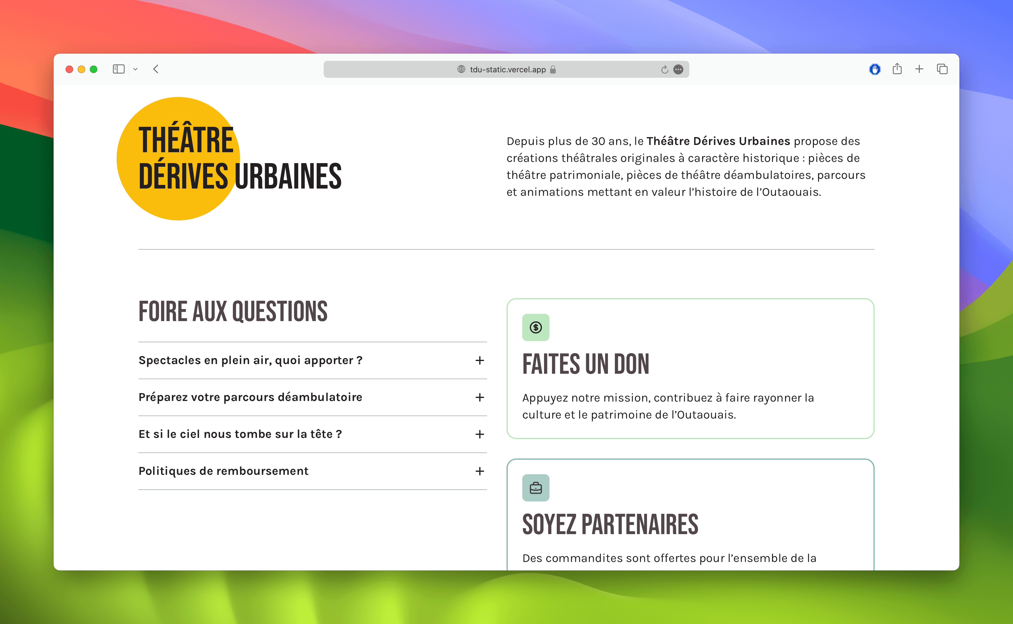 Theatre Website preview image